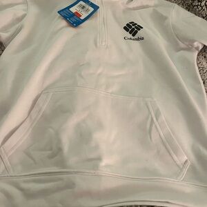 Columbia White Pullover 1/2 zip women’s small NWT